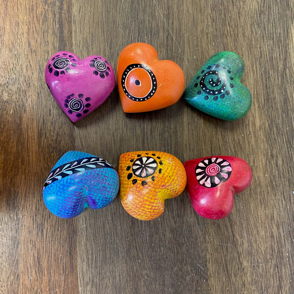 Soapstone Medium Hearts-Set of 6