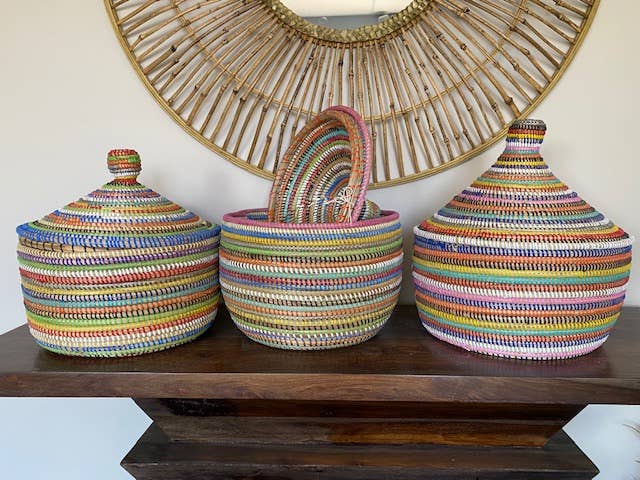 Lidded Basket, sweet grass, small