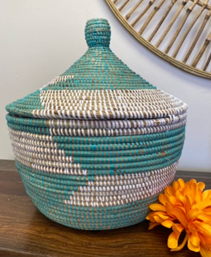 Assorted Sweet Grass Large Lidded Baskets