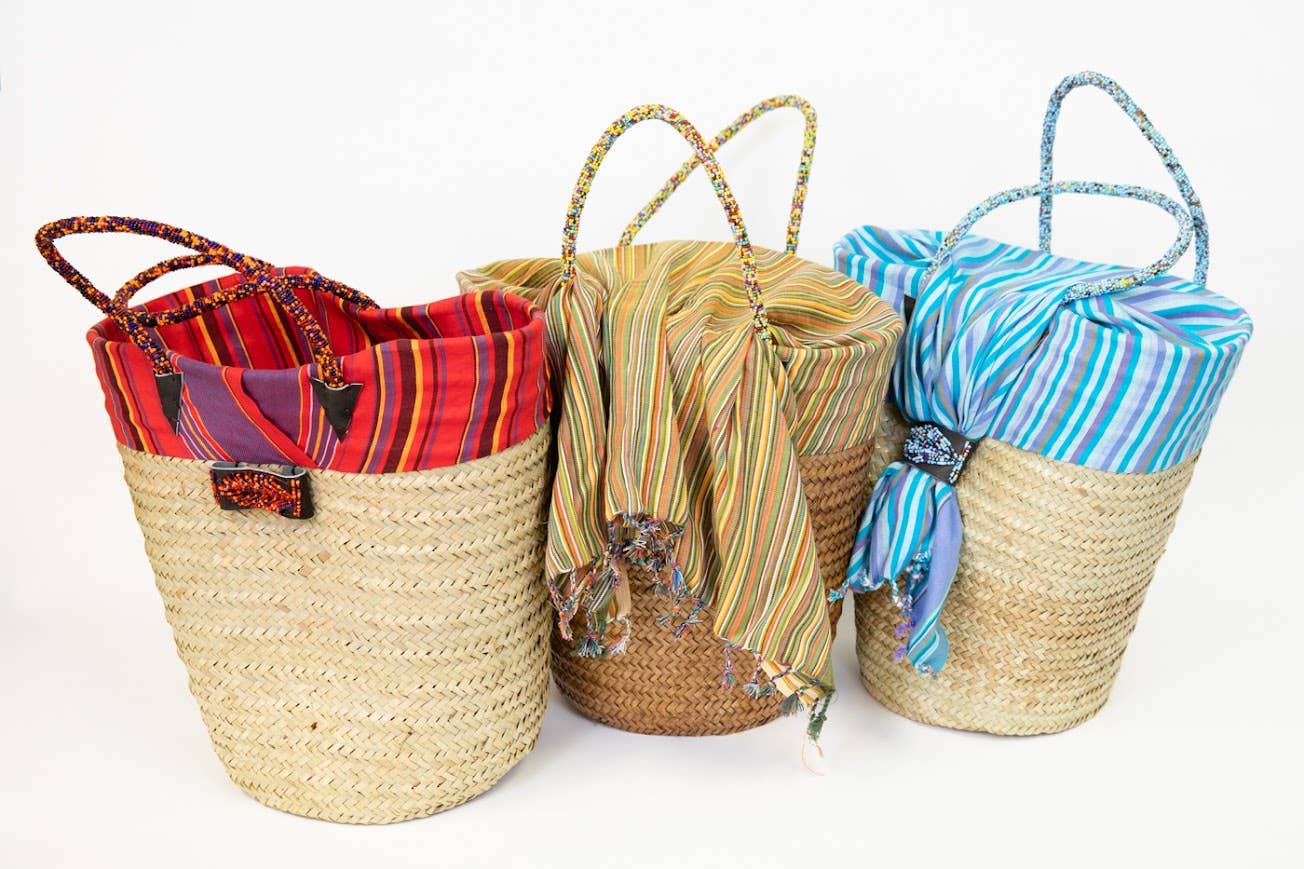 Kikapu Lamu Caramel Tote Basket