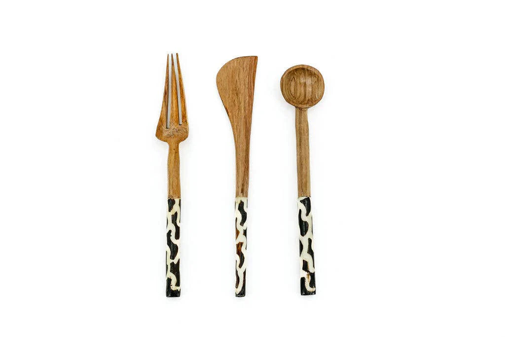 Wood and Bone Cutlery set