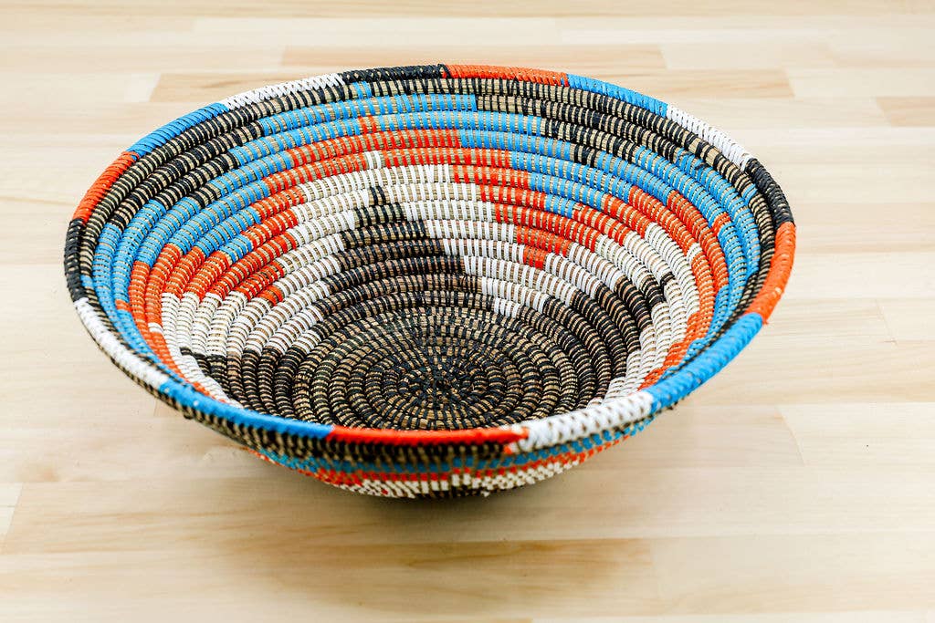 Handwoven African Sweetgrass Basket – Multicolor