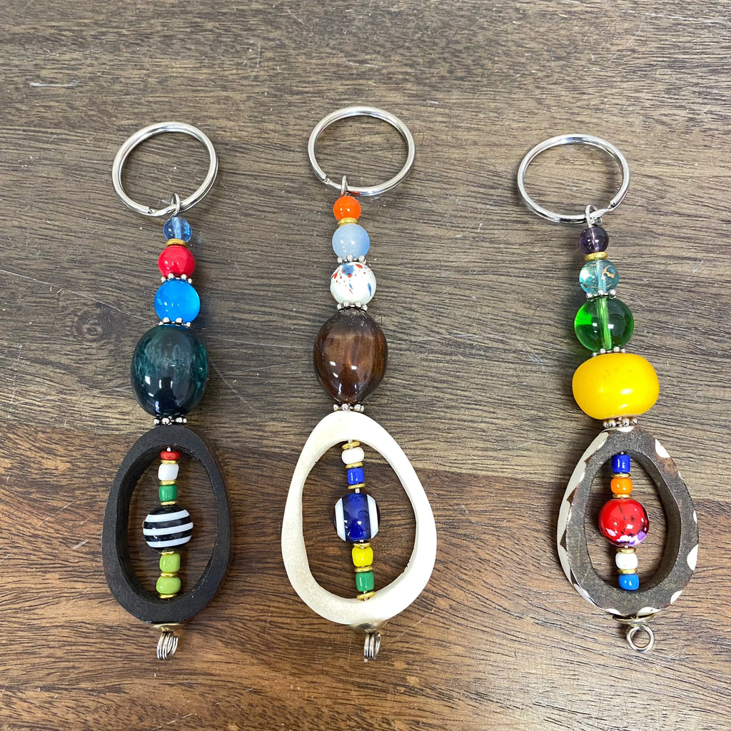 Bone & Bead Keychain, Set of 6