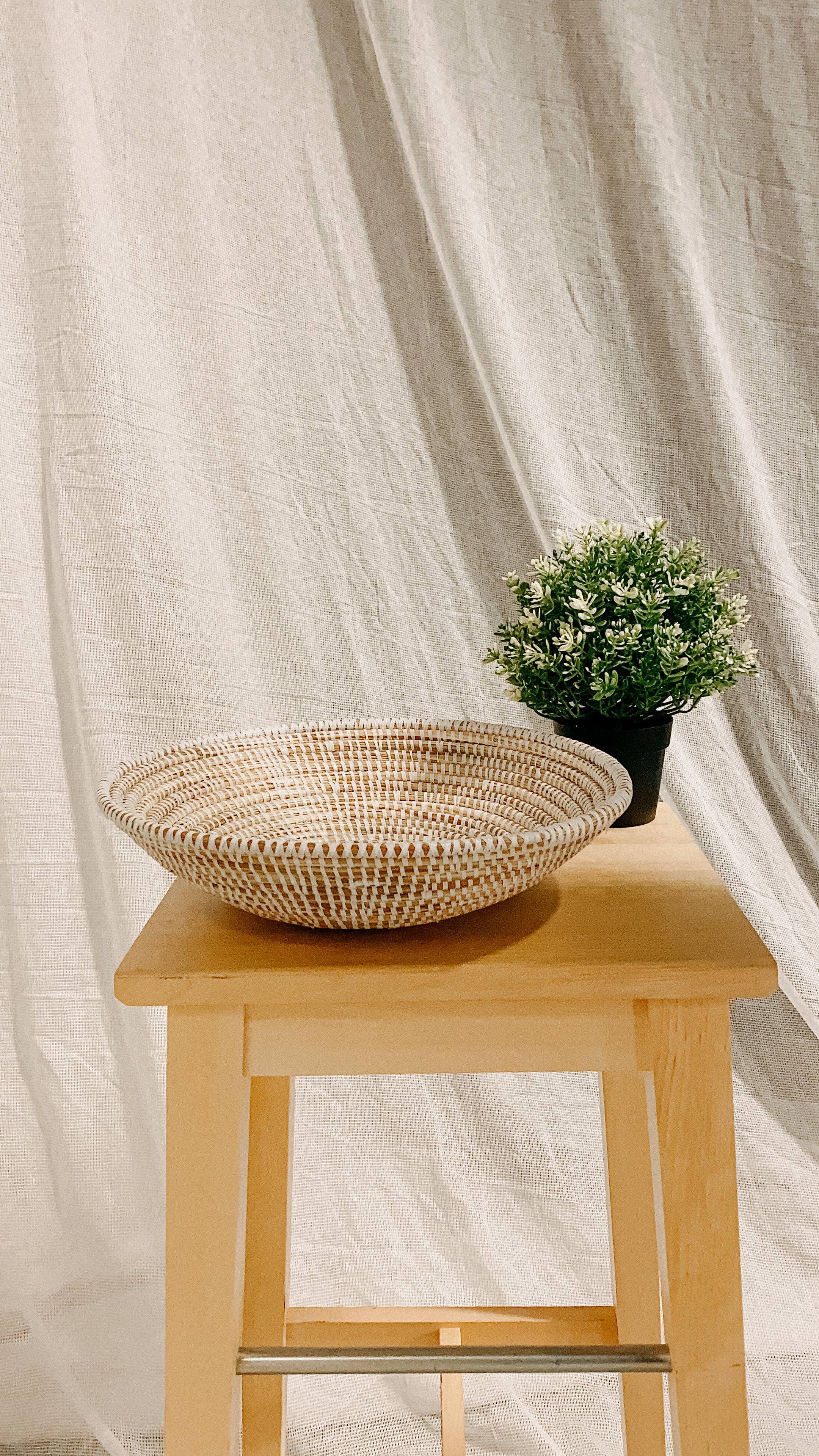 White Sweet Grass African Wall Basket