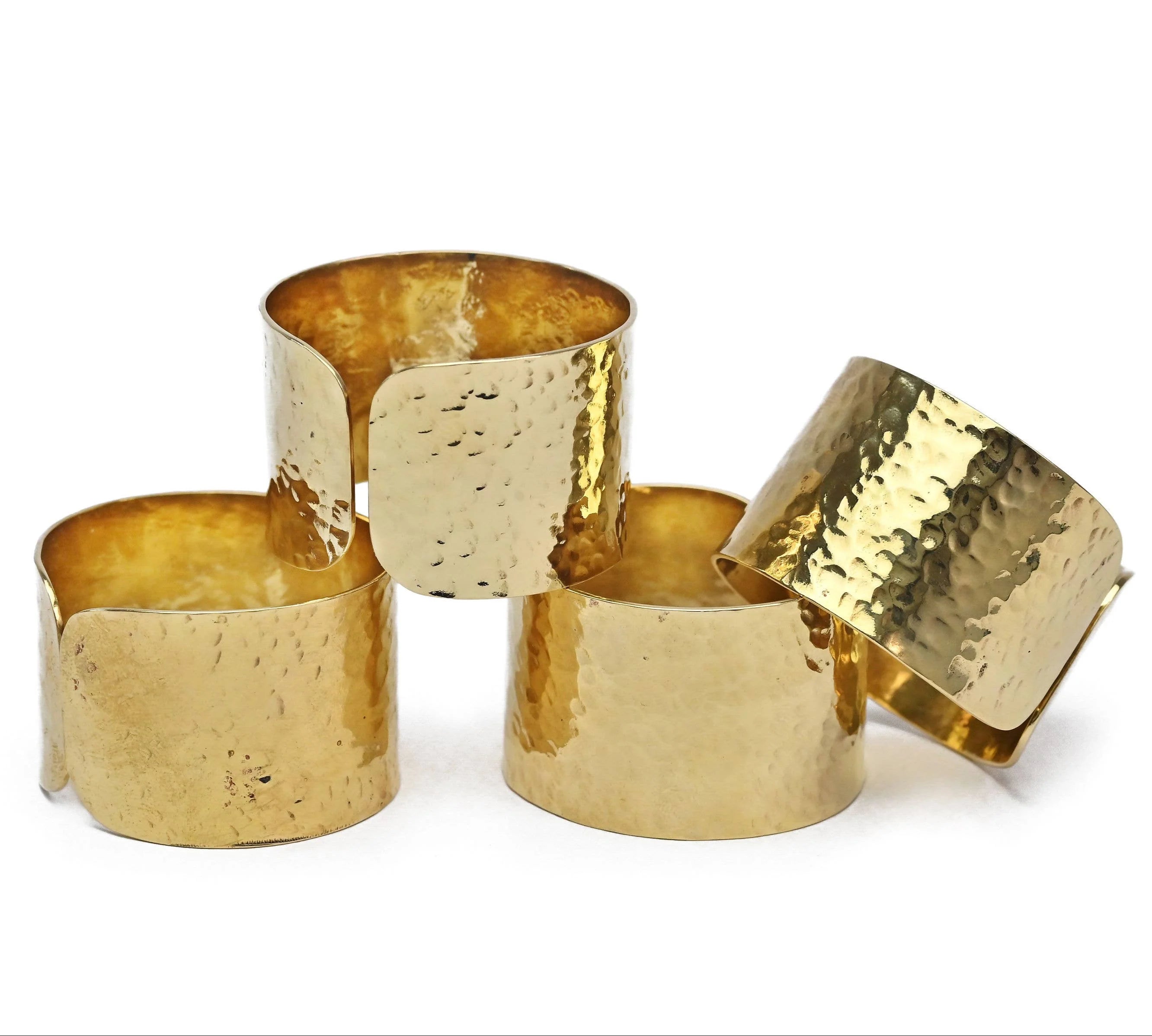 Fair Trade Recycled Brass Napkin Rings, Set of 4