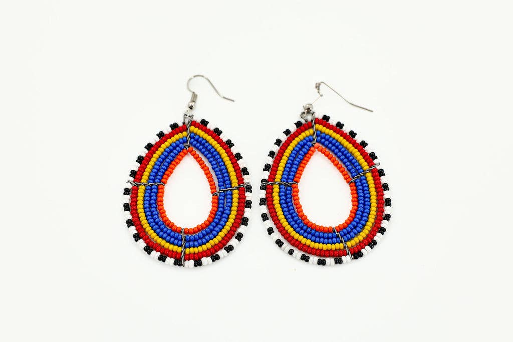 Maasai Hoop Beaded Earrings, Set of 12