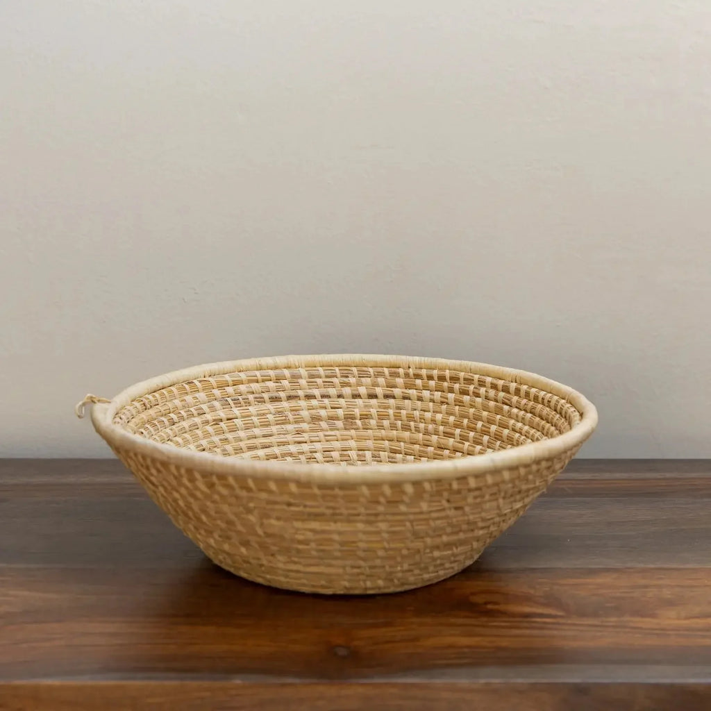 Natural Tone Raffia Fruit Basket