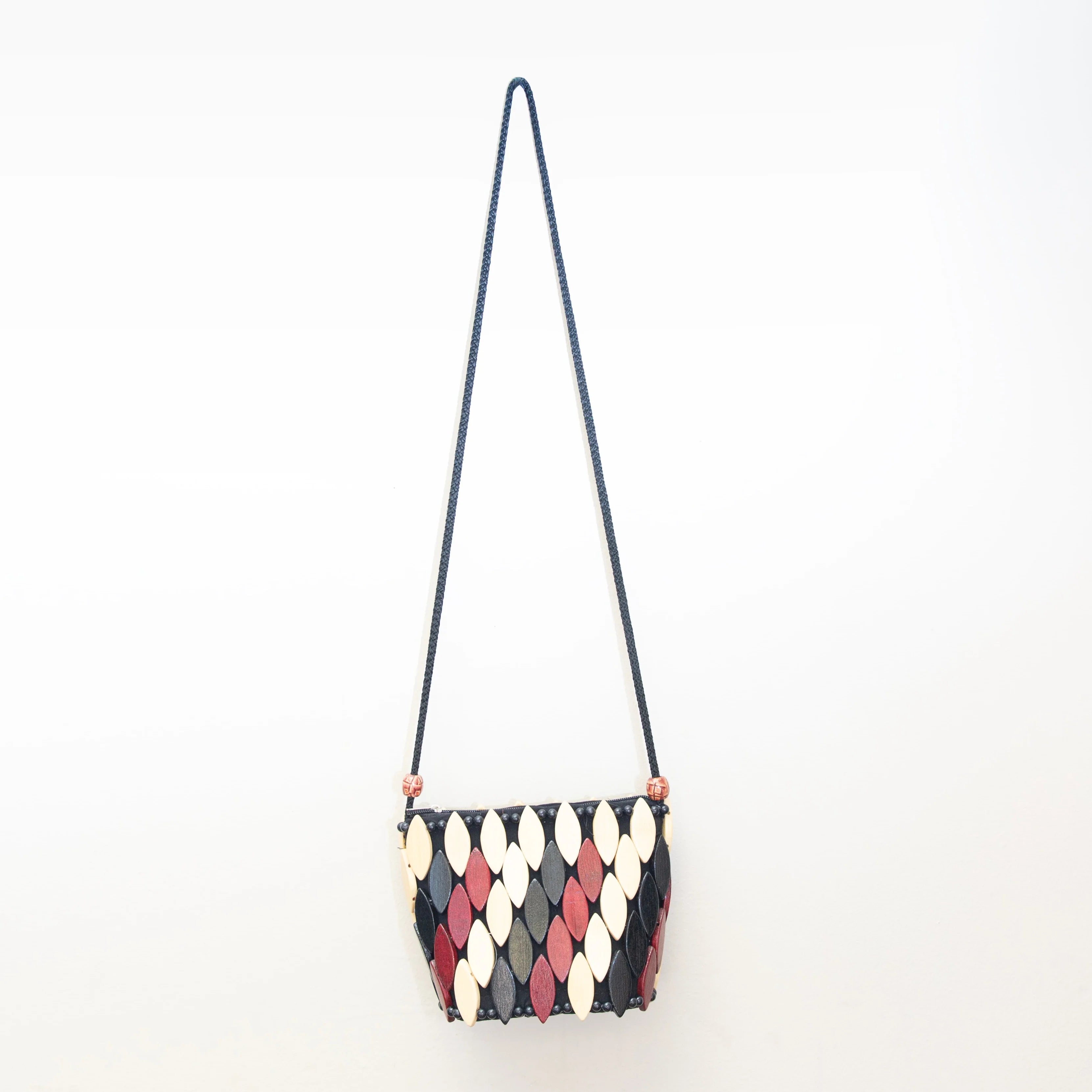 Wooden Leaf Crossbody Purse in Natural