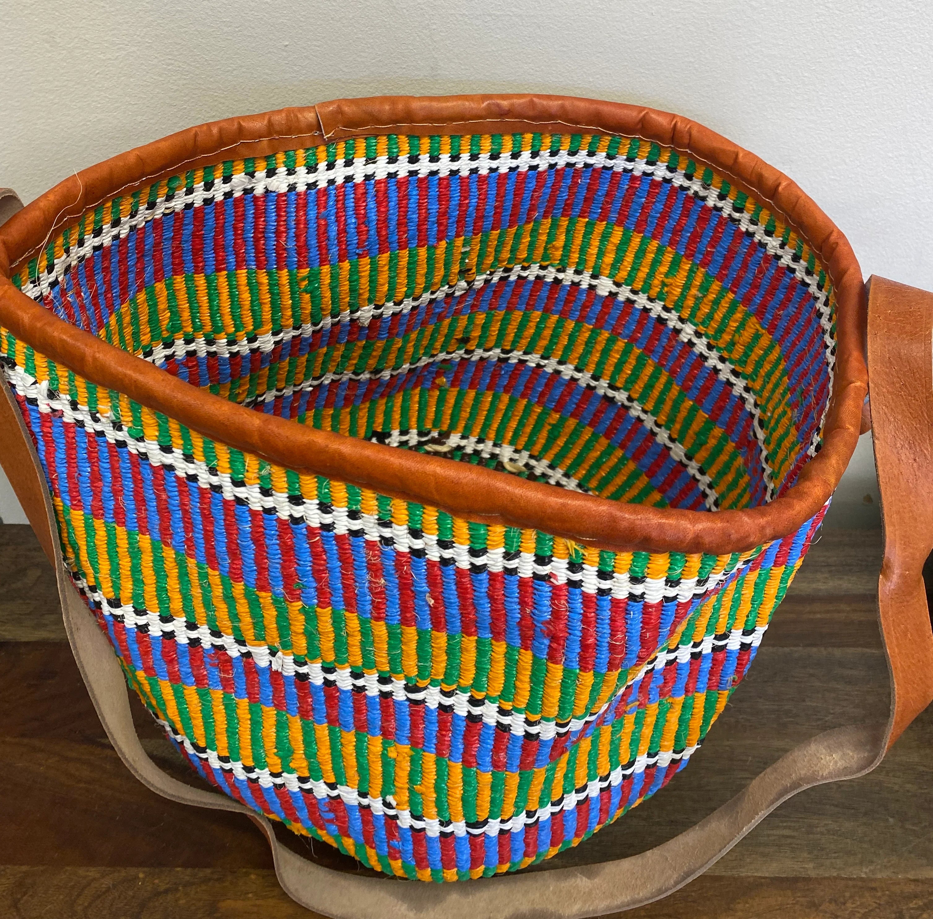 Recycled Plastic and Sisal Open Tote Bag