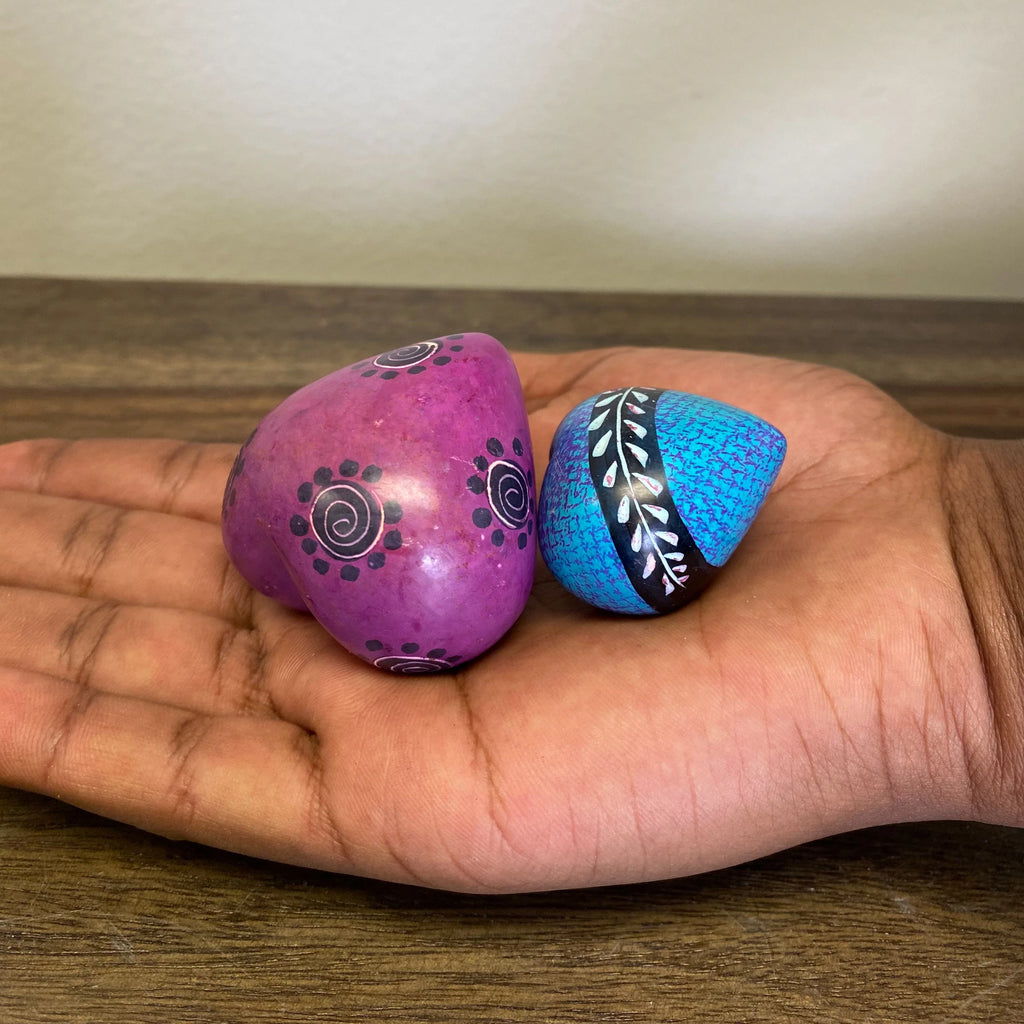 Soapstone Medium Hearts-Set of 6