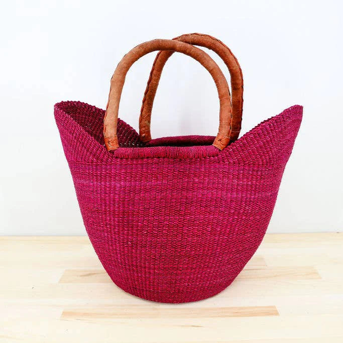 U-Shopper Tote Basket Bag, Solid