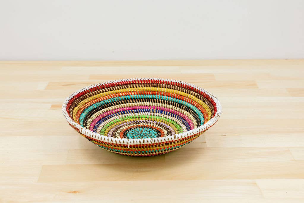 Handwoven African Sweetgrass Basket – Multicolor