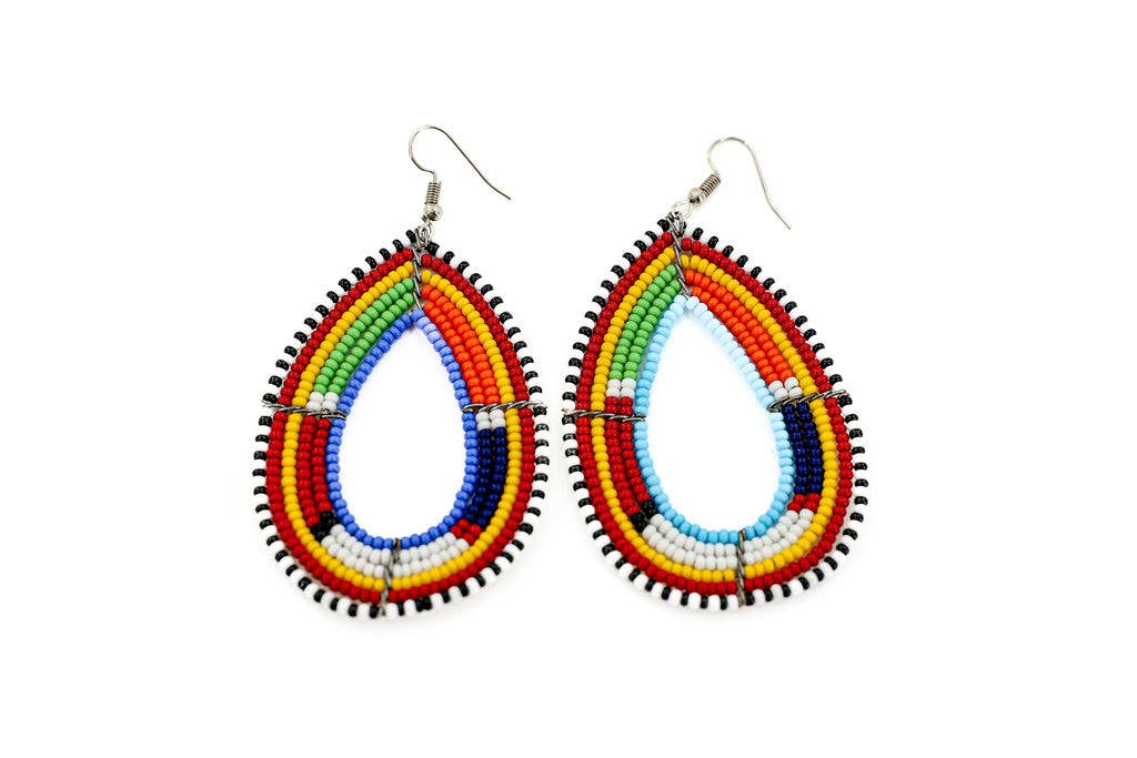 Maasai Hoop Beaded Earrings, Set of 12