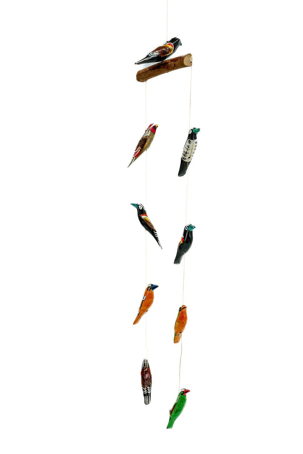 Hand-Painted Wooden Bird Mobile