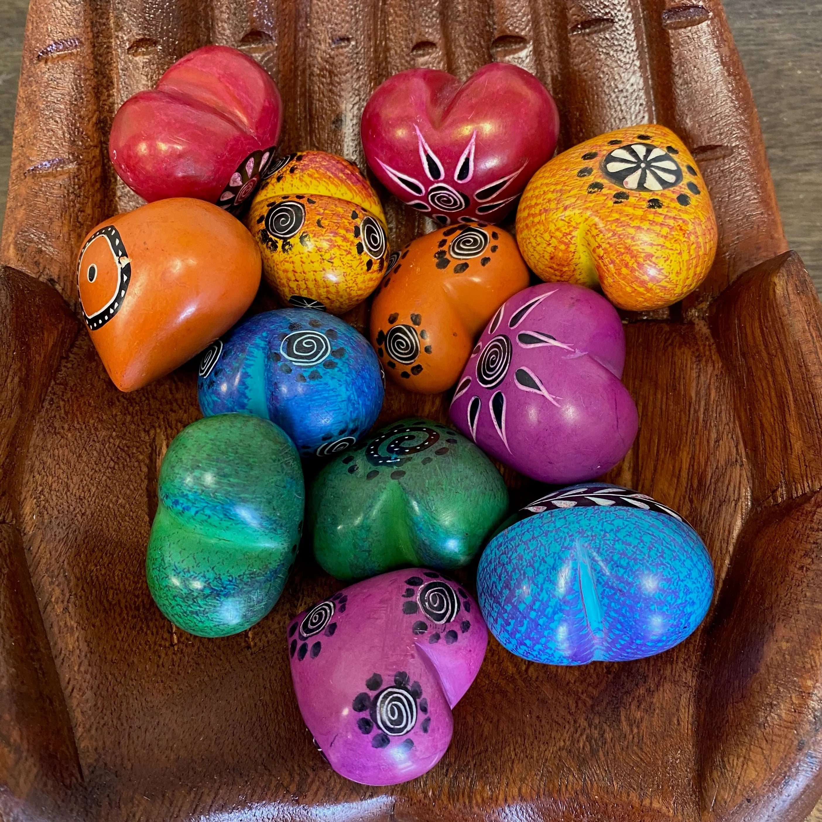 Soapstone Medium Hearts-Set of 6