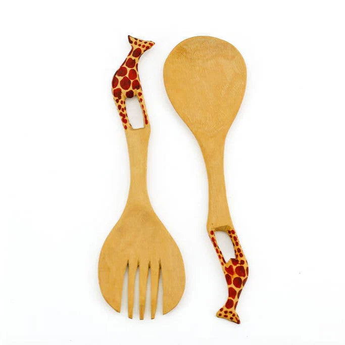 Wooden Serving Spoons, Giraffe