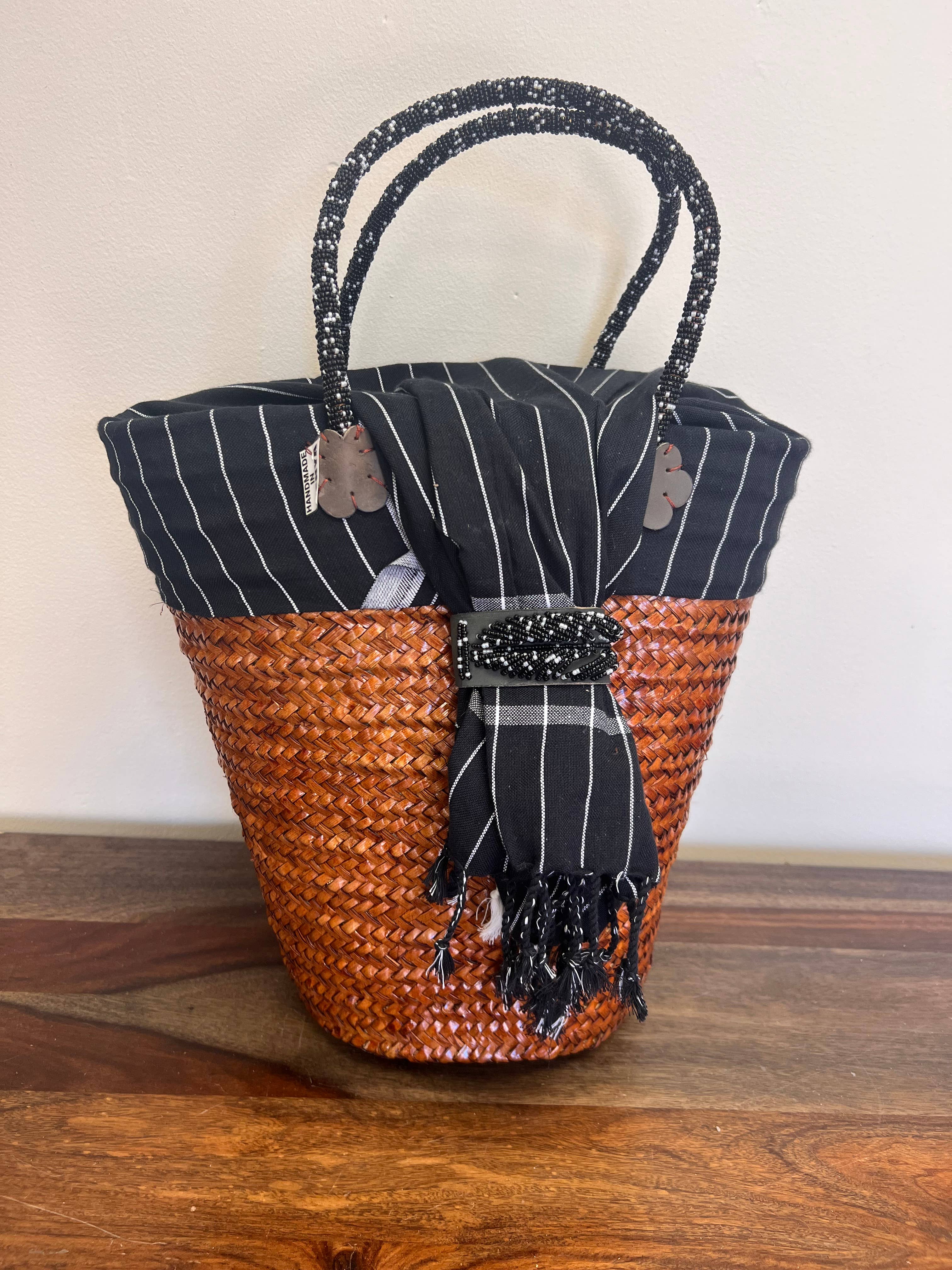 Kikapu Lamu Caramel Tote Basket