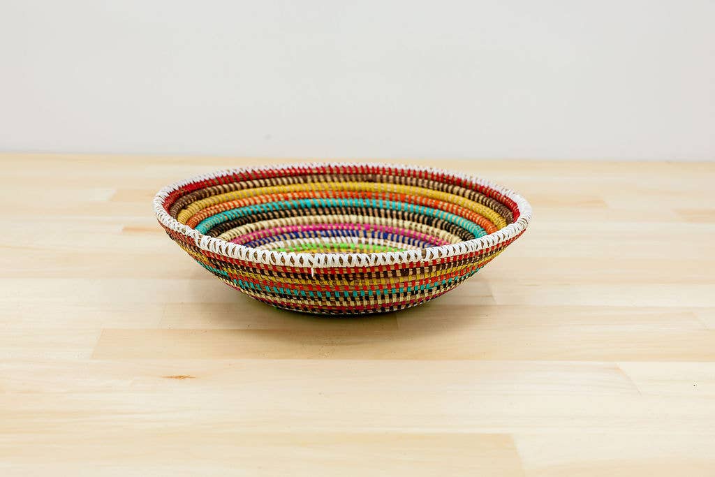 Handwoven African Sweetgrass Basket – Multicolor