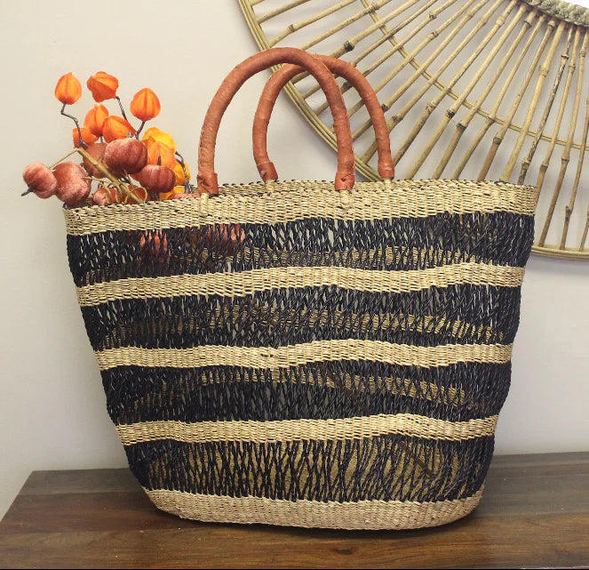 Lace Basket Tote Bag, Medium