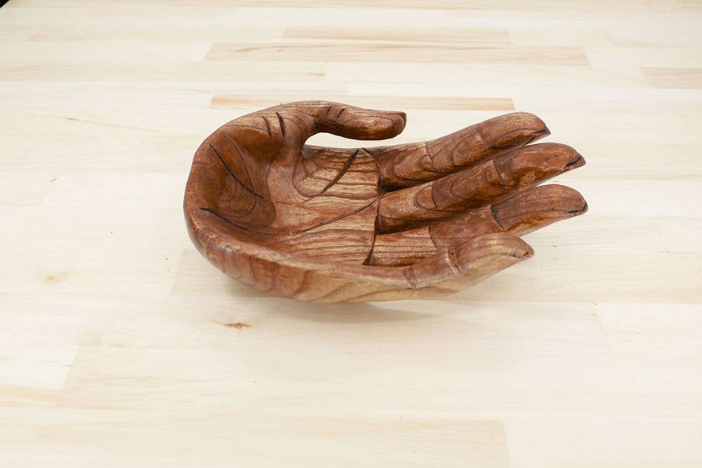 Single Wooden Helping Hands Bowl