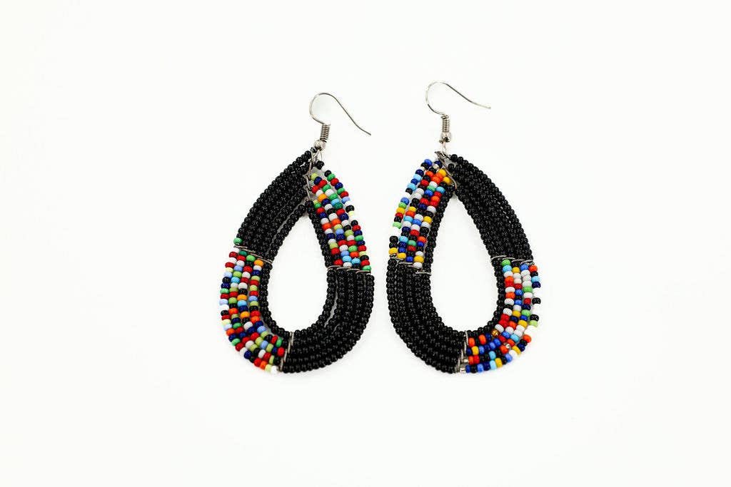 Maasai Hoop Beaded Earrings, Set of 12