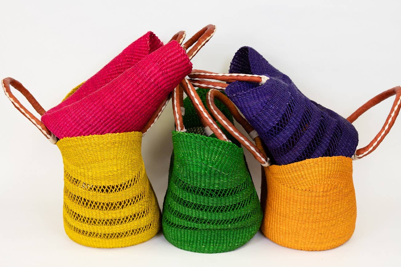 U-Shopper Tote Basket Bag, Solid