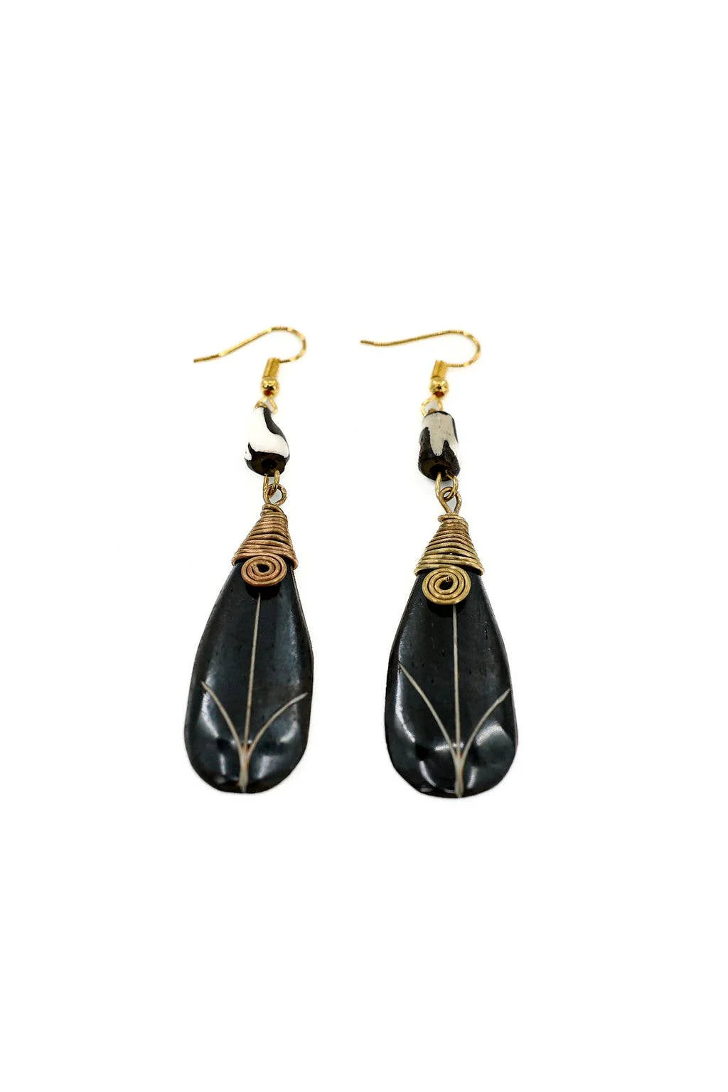 Bone Brass Earrings, Set of 12