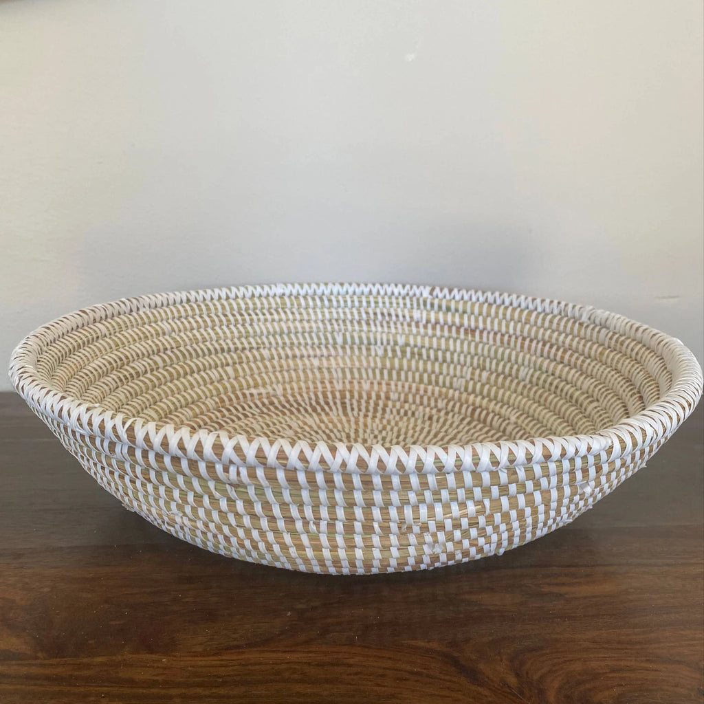 White Sweet Grass African Wall Basket