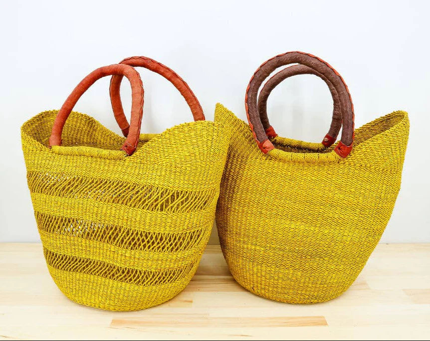 U-Shopper Tote Basket Bag, Solid Open weave