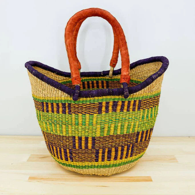 U-Shopper Tote Basket Bag, Double Weave