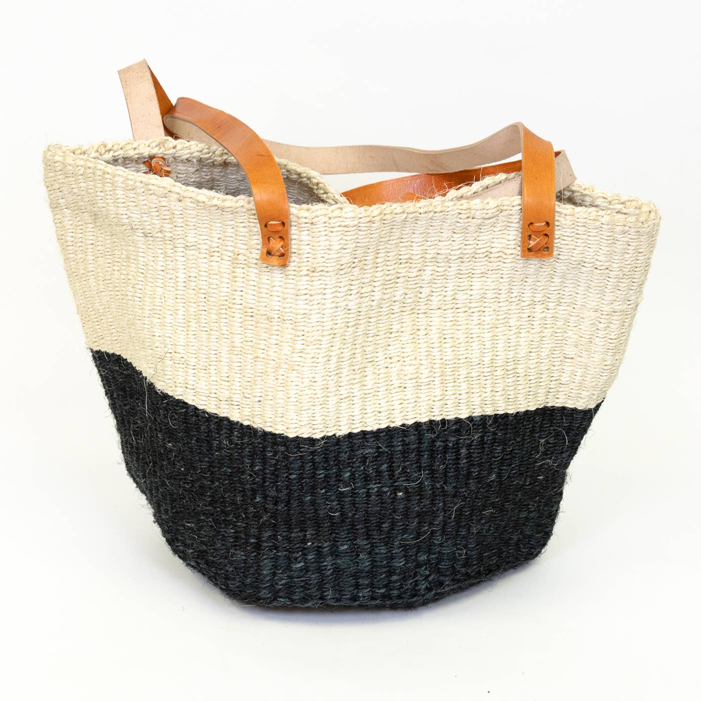 Black and White Wilma Long Handled Tote Bag