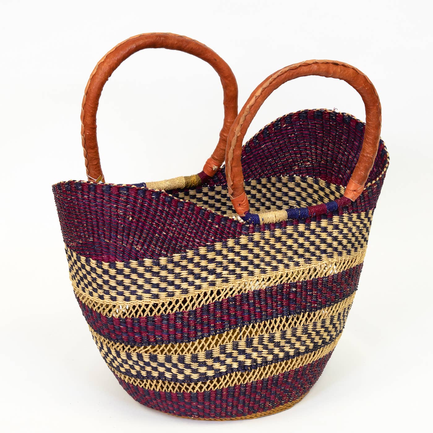 U-Shopper Tote Basket Bag, Multi-Color