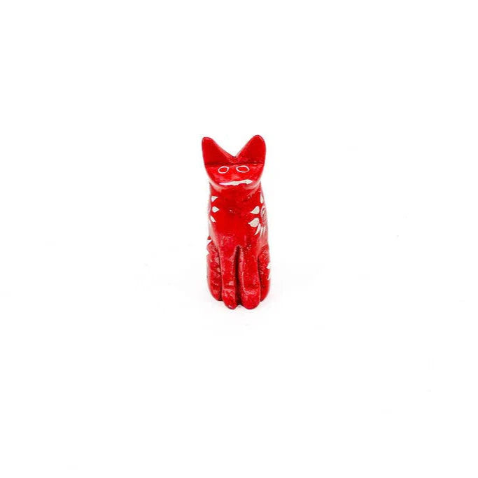 Cat Soapstone Animal Figurine, Set of 6