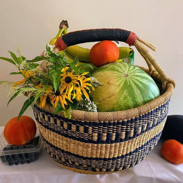 Market Basket, Blue and Natural