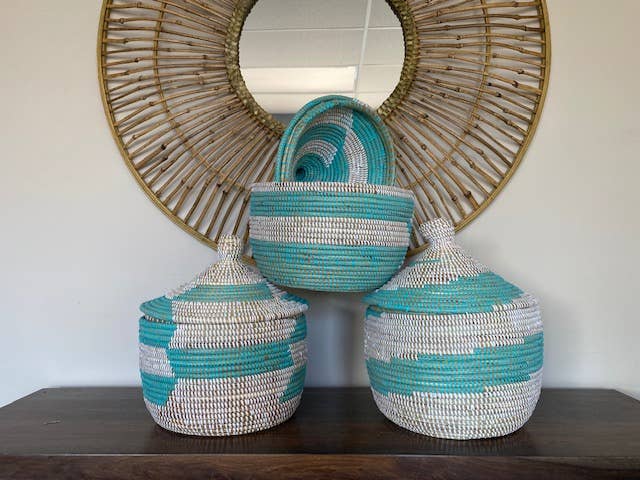 Lidded Basket, sweet grass, small