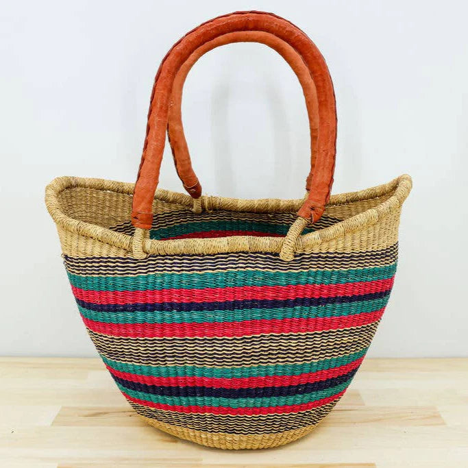 U-Shopper Tote Basket Bag, Double Weave