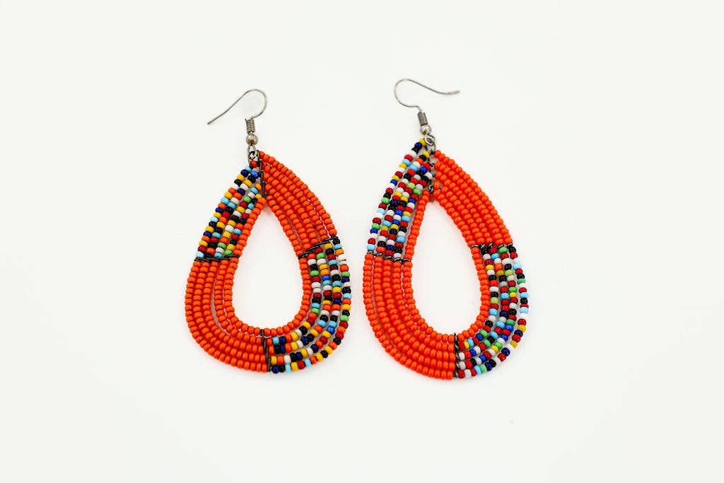 Maasai Hoop Beaded Earrings, Set of 12