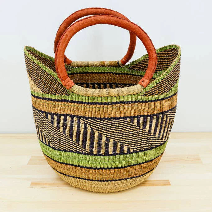 U-Shopper Tote Basket Bag, Multi-Color