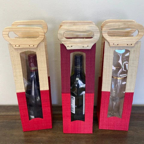 Wine Tote Carrier, Raffia