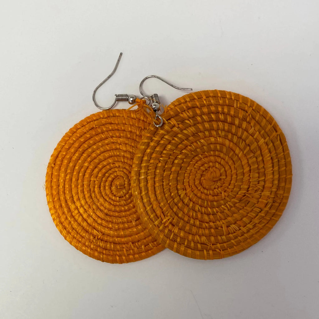 Bright Fair Trade Raffia Woven Earrings, Set of 12